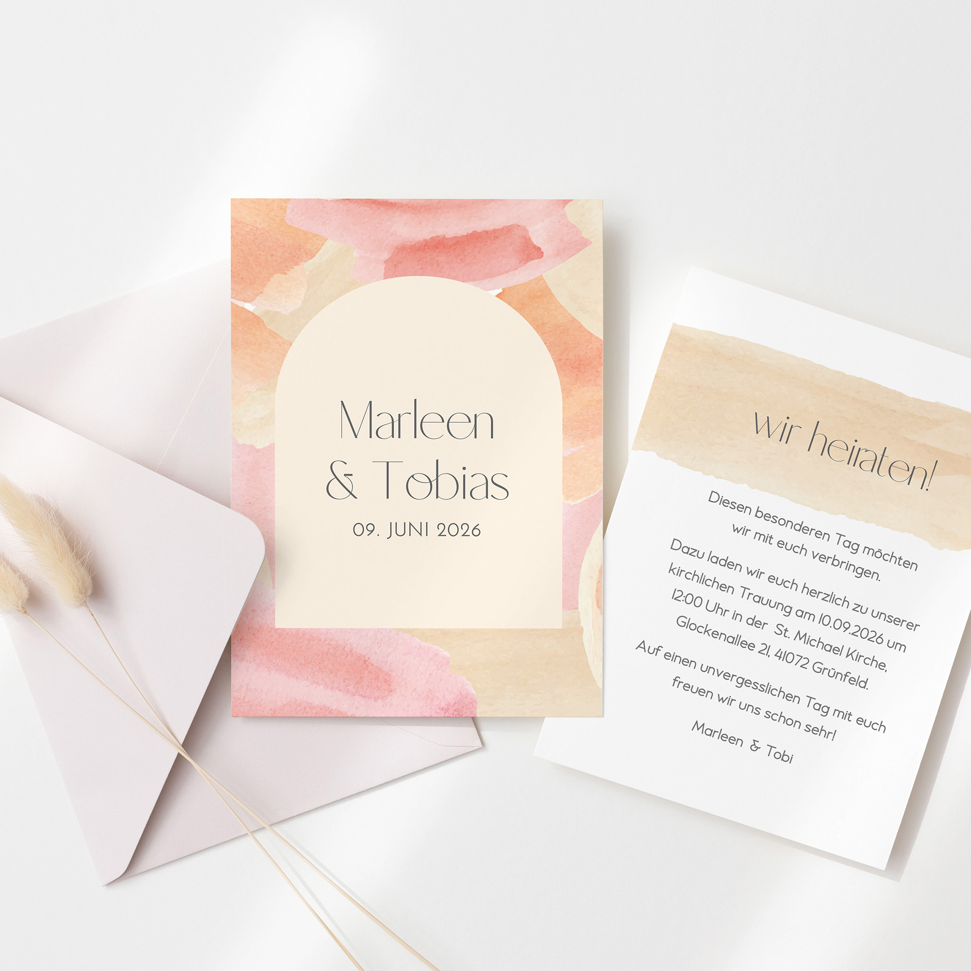 Postkarte DIN A6 im Hochformat - Aquarell "sunset stroke"