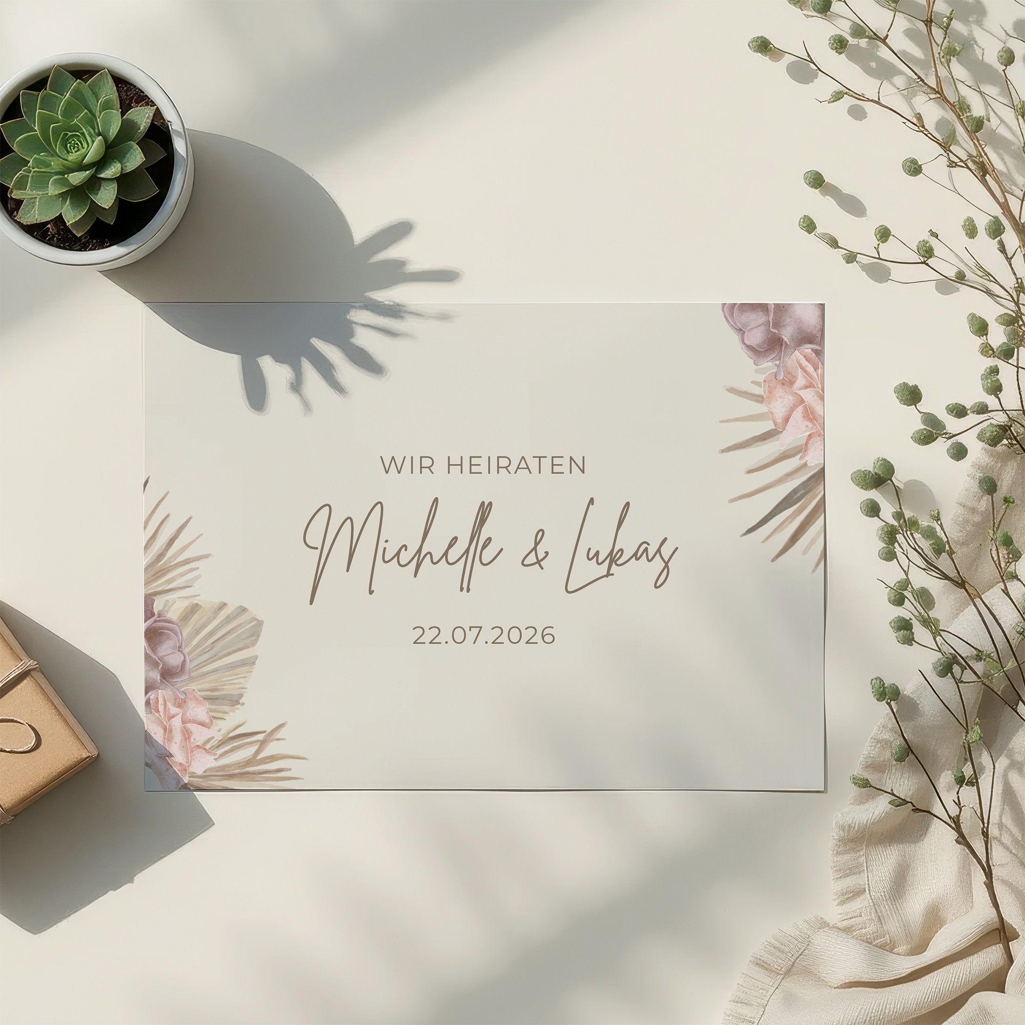 Postkarte DIN A6 im Querformat - Boho "Boho Minimal"