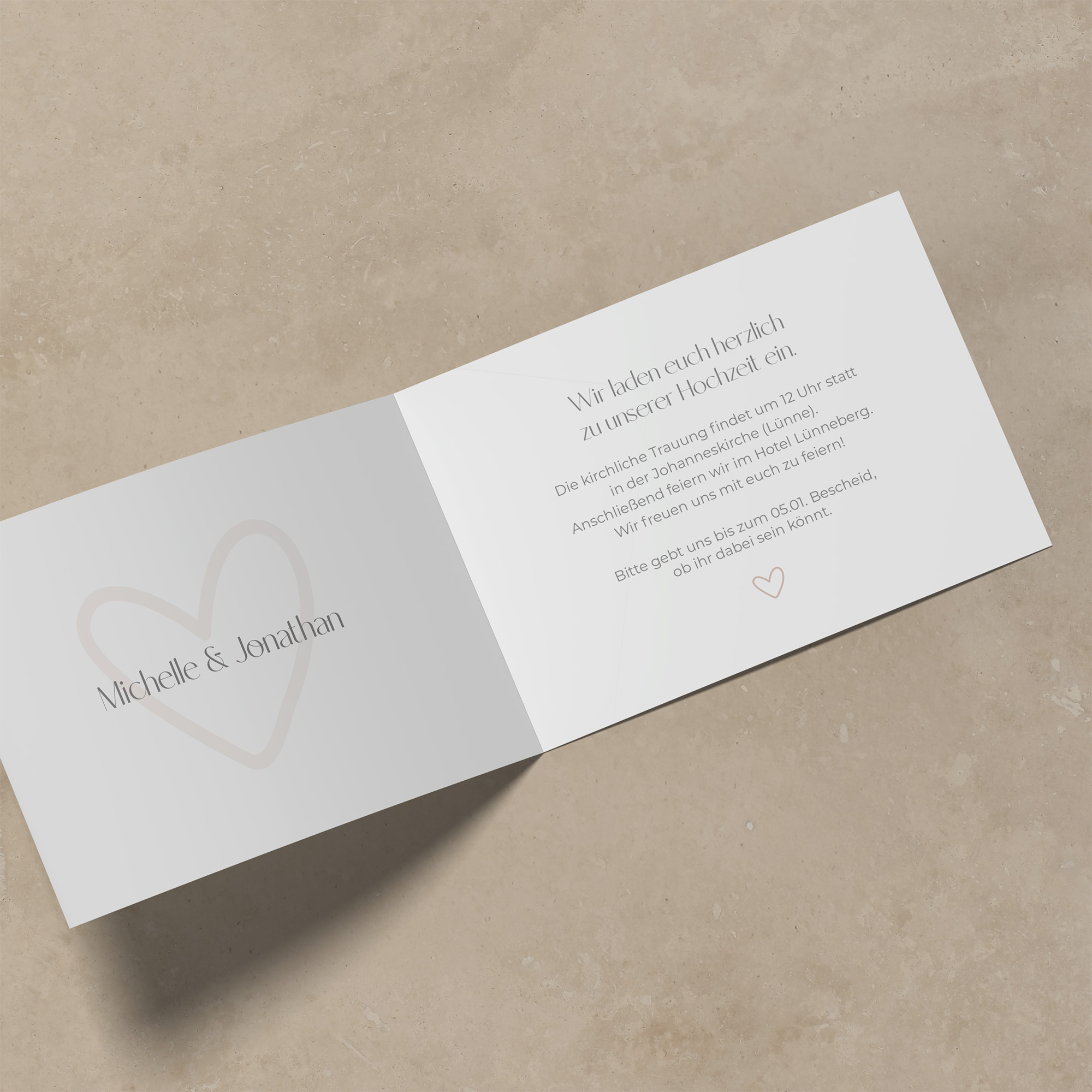 Klappkarte DIN A6 im Querformat - Minimalistisch "Lille"