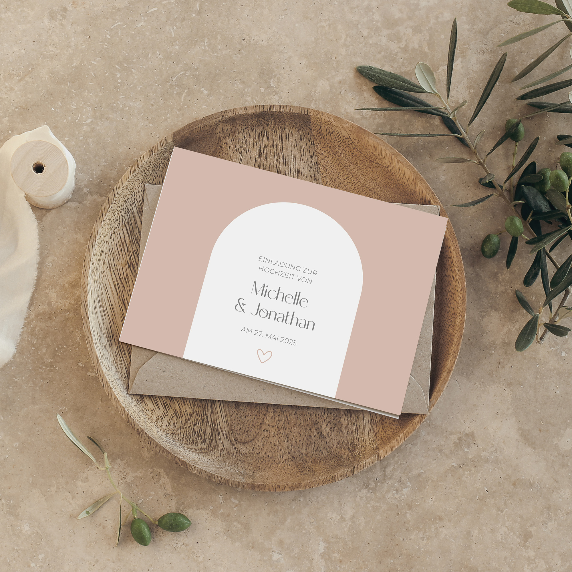 Klappkarte DIN A6 im Querformat - Minimalistisch "Lille"