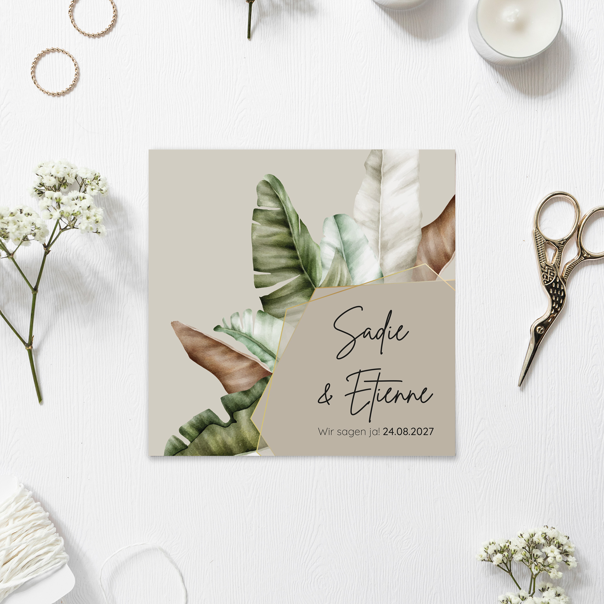 Postkarte Quadrat 148 x 148 mm - Greenery "Manila 02"