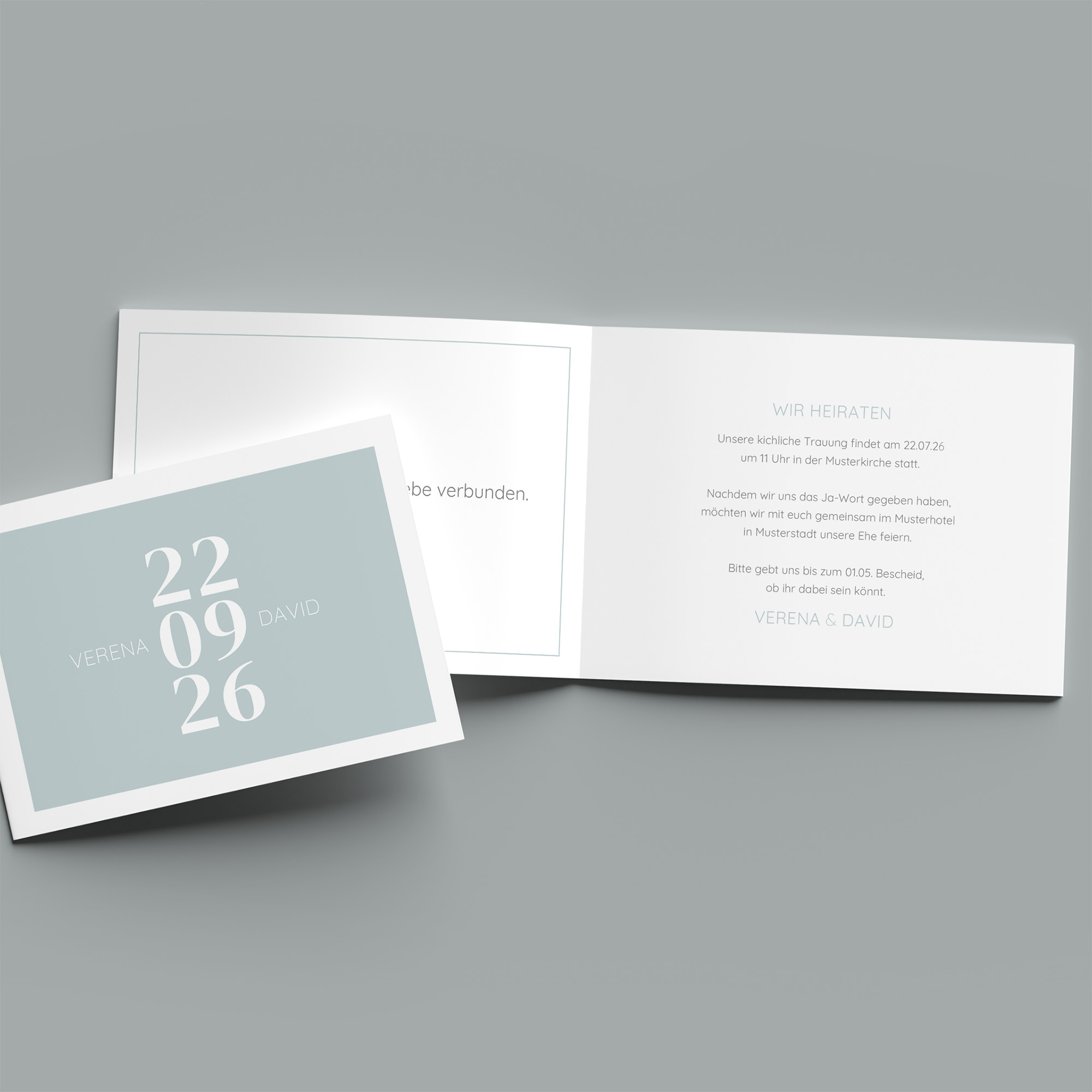 Klappkarte DIN A6 im Querformat - Minimalistisch "Lisbon"