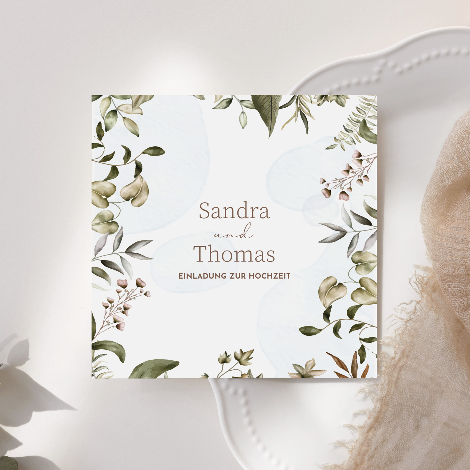 Postkarte Quadrat 148 x 148 mm - Boho "Nature Hold"