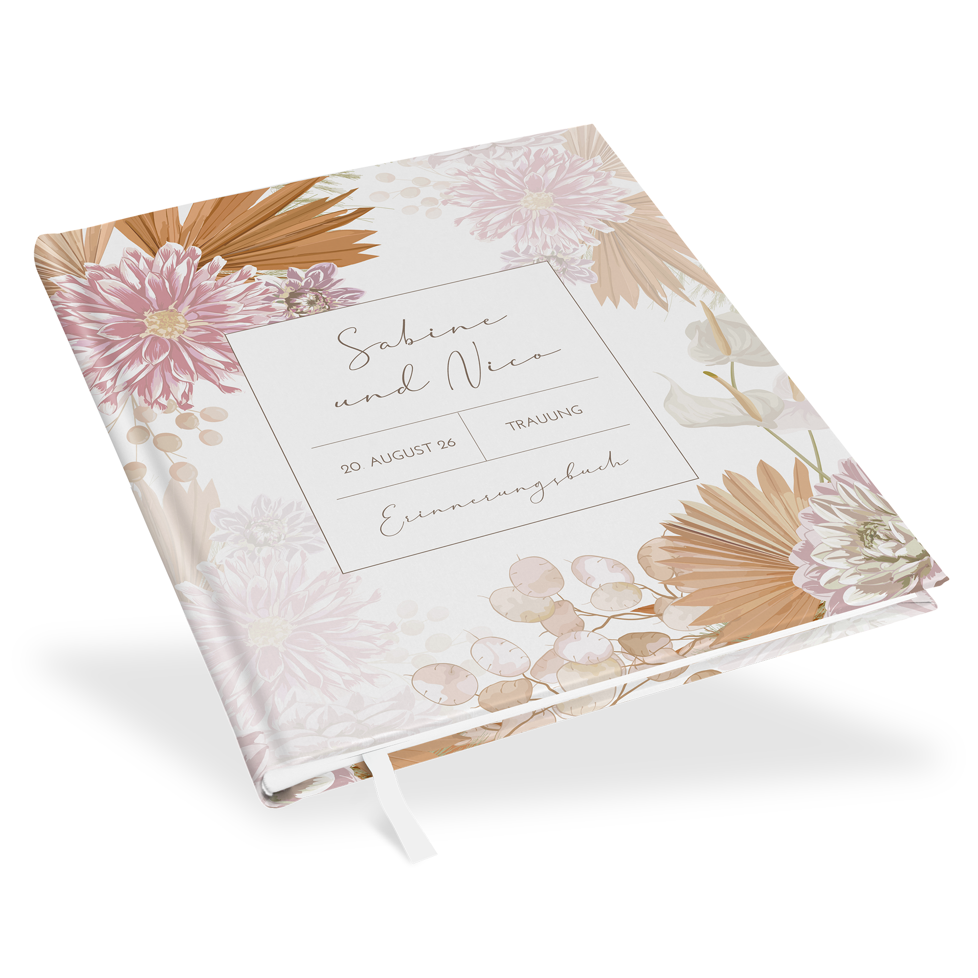 Erinnerungsbuch Hochzeit - Floral "Terracotta Blossom"
