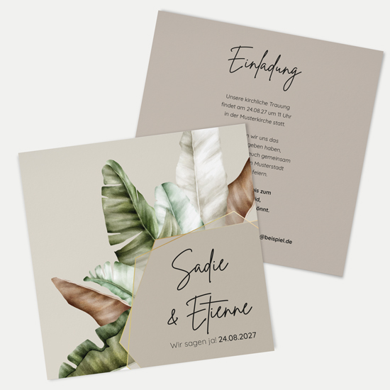 Postkarte Quadrat 148 x 148 mm - Greenery "Manila 02"