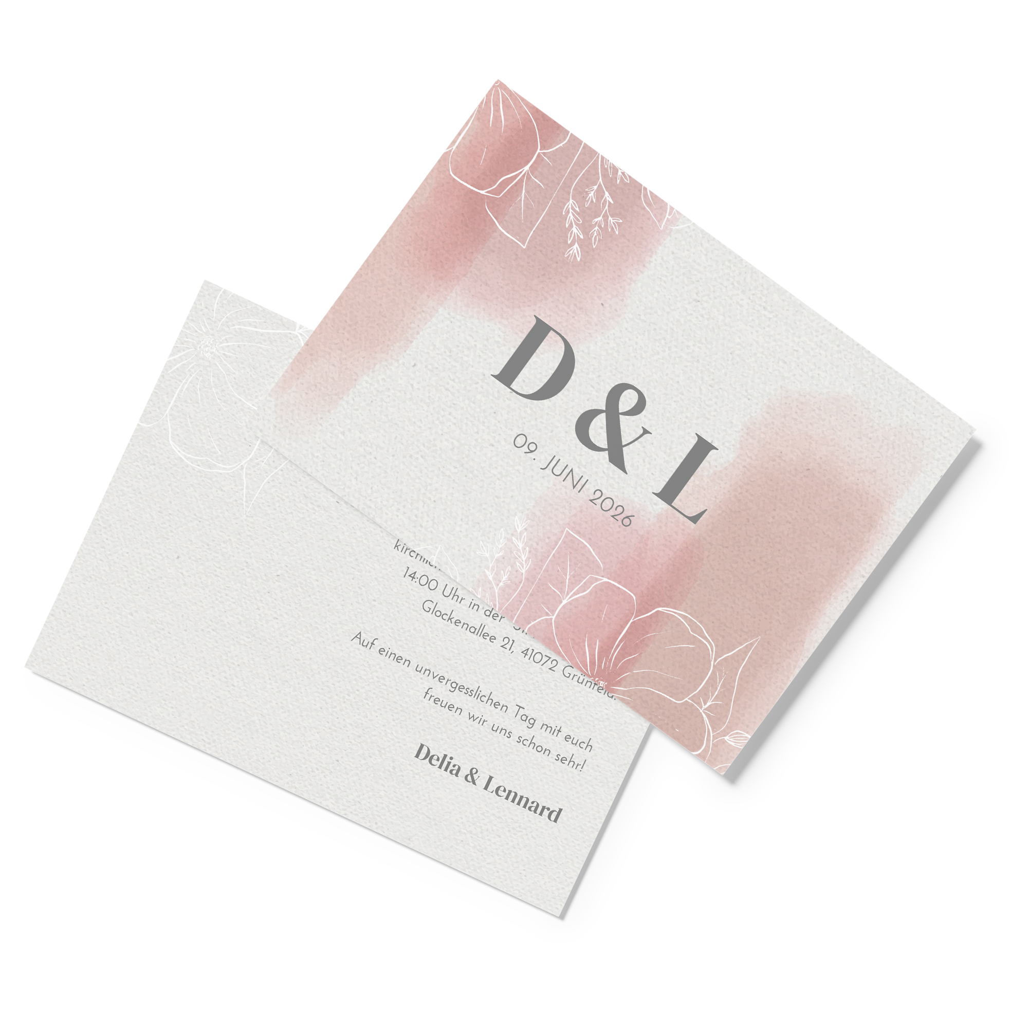 Postkarte DIN A6 im Querformat - Aquarell "dusty Bloom"