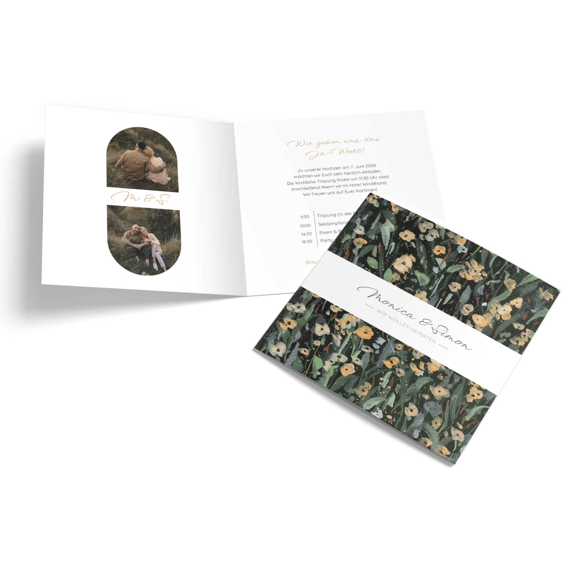 Klappkarte Quadratisch 148 x 148 mm - Vintage "La Campagna"