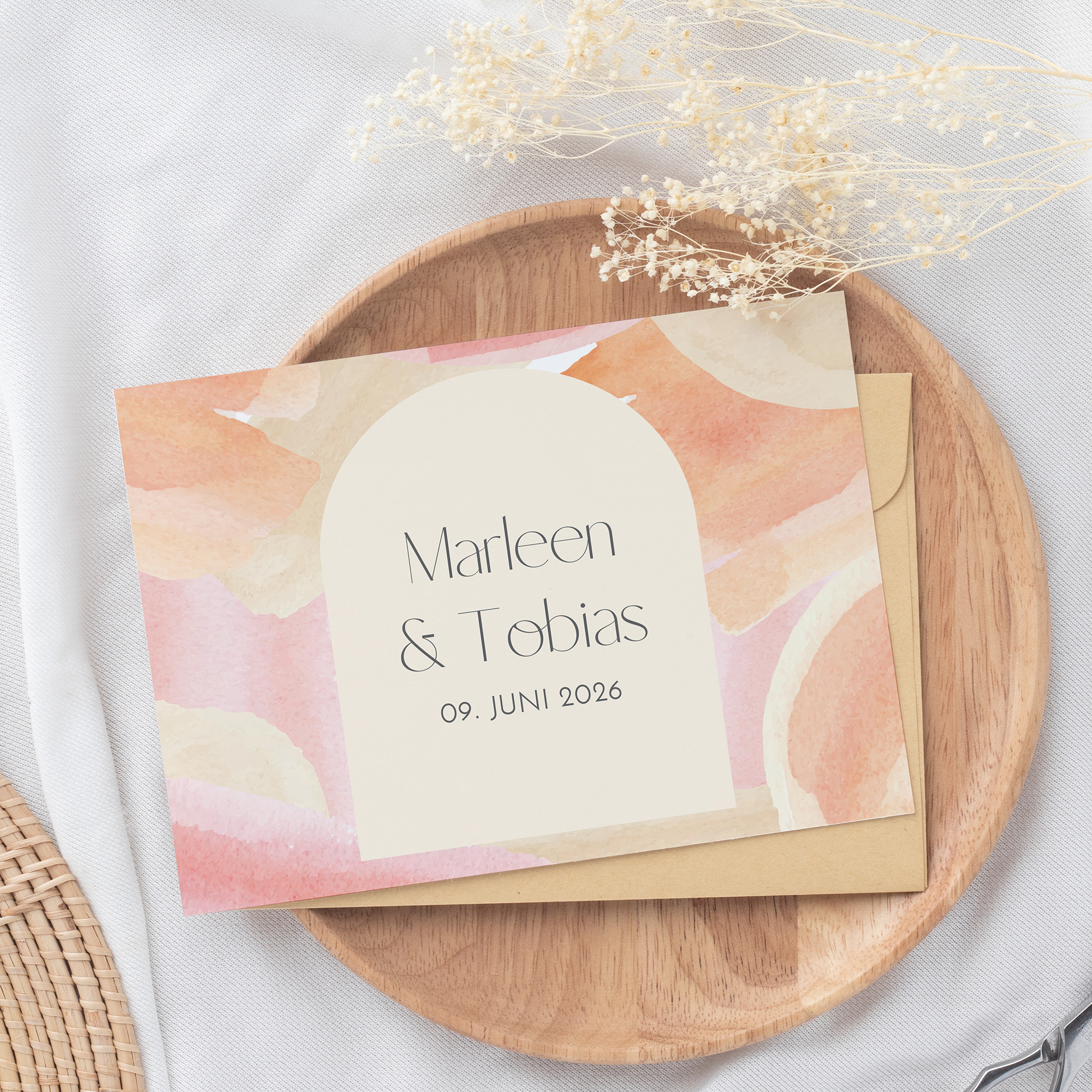 Postkarte DIN A6 im Querformat - Aquarell "dusty Bloom"