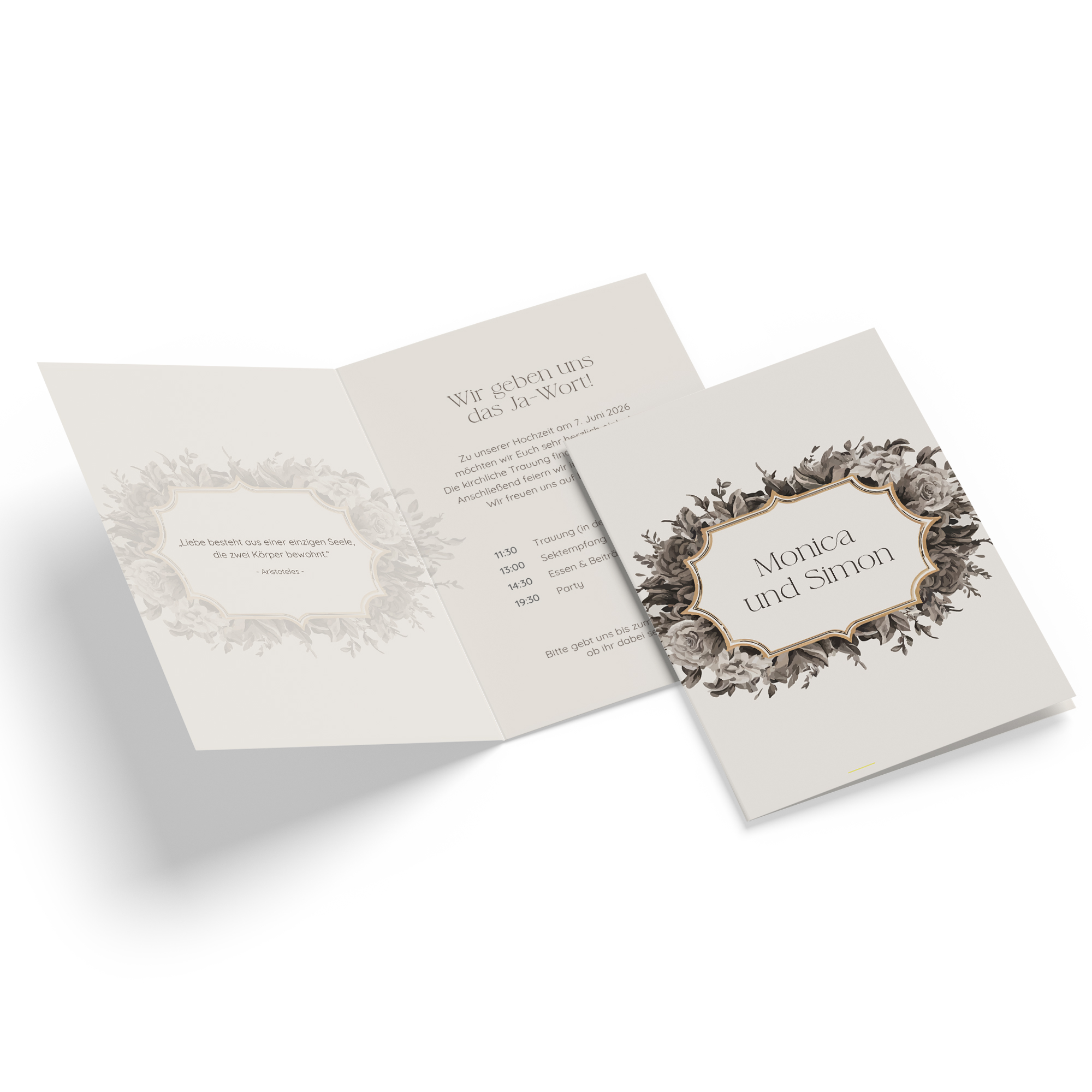 Klappkarte DIN A6 im Hochformat - Vintage - "Baroque Frame"