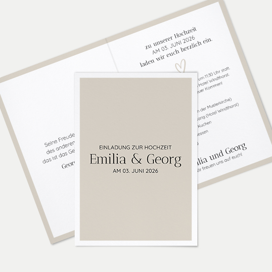 Klappkarte DIN A6 im Hochformat - Minimalistisch "Latte Macchiato"