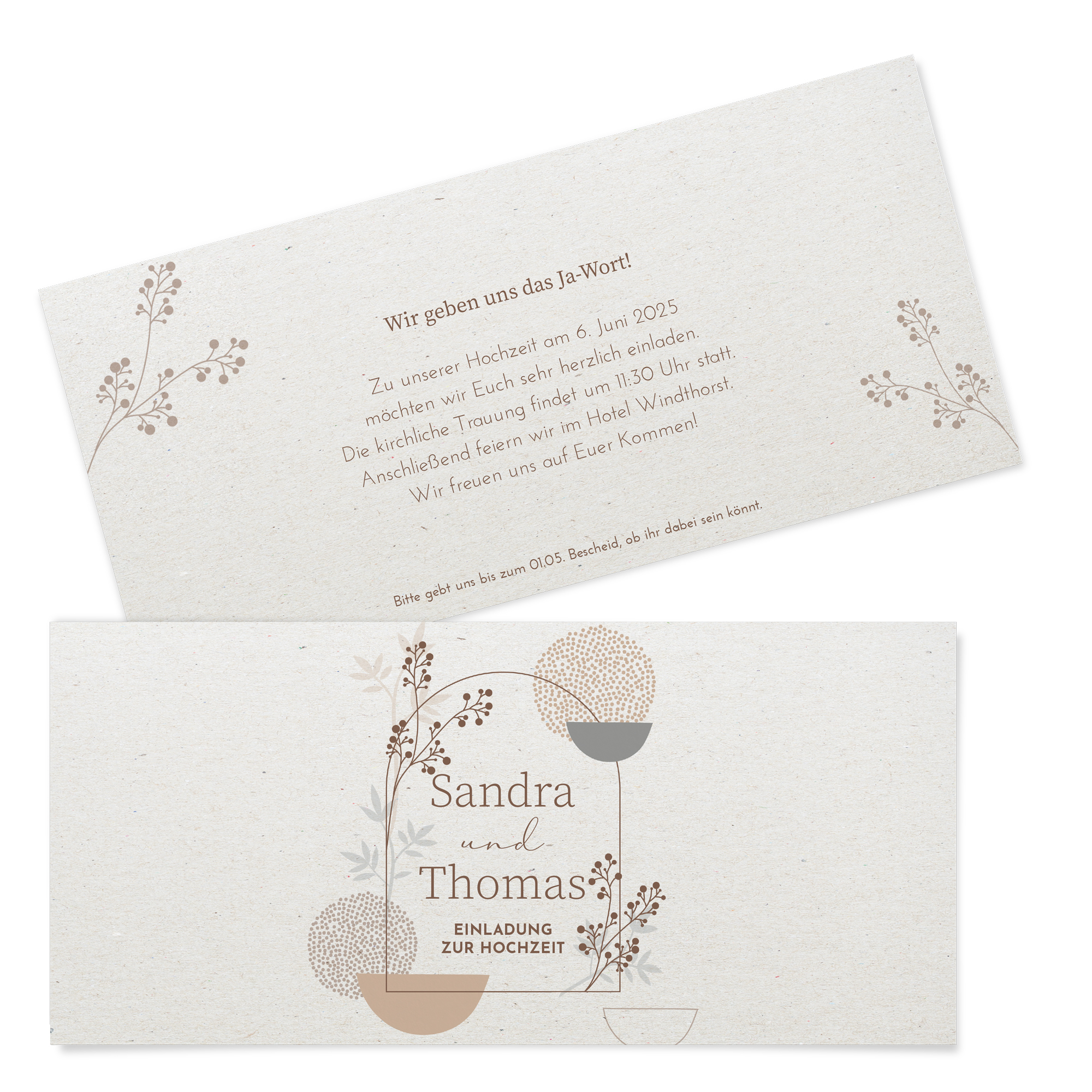 Postkarten DIN lang im Querformat 210 x 98 mm - Boho "Stone Bloom"