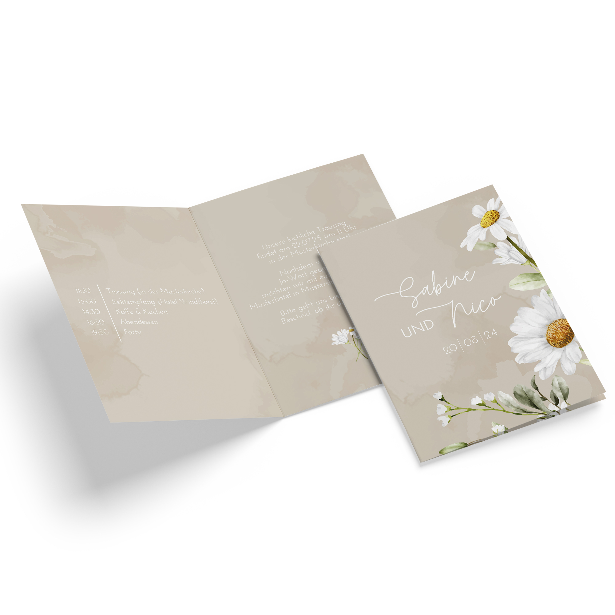 Klappkarte DIN A6 im Hochformat - Floral "Daisy Field"