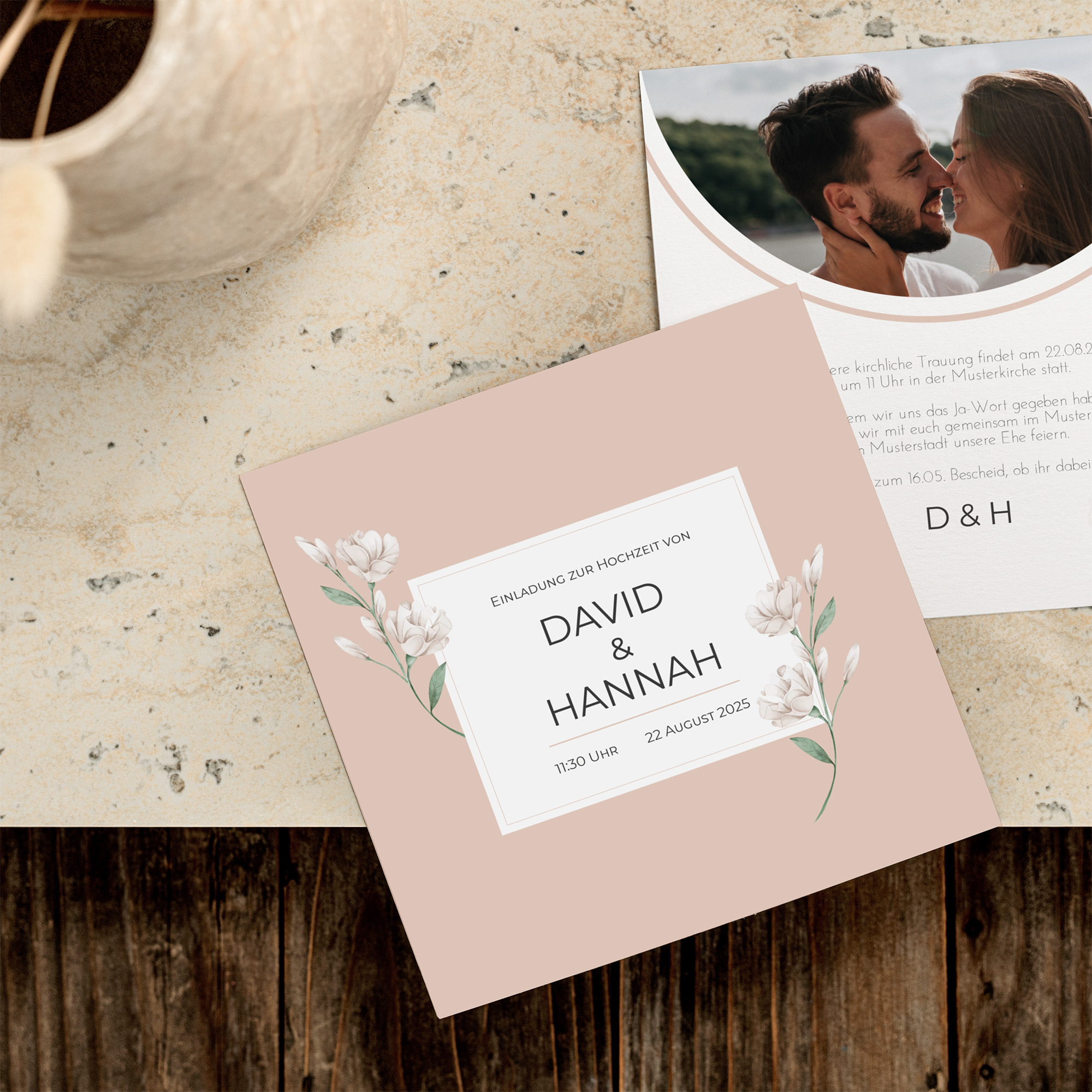 Postkarte Quadrat 148 x 148 mm - Floral "Neutral Florals"