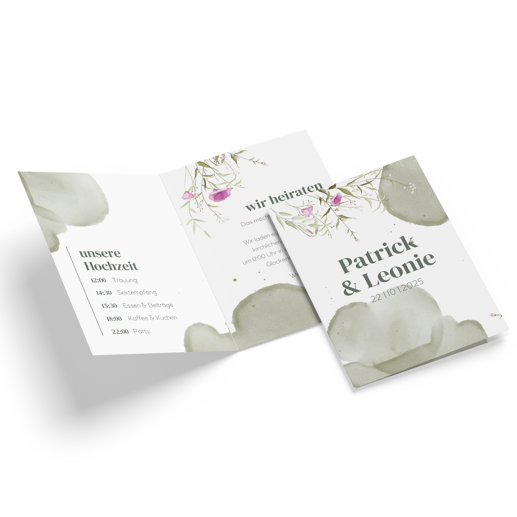 Klappkarte DIN A6 im Hochformat -Aquarell "Wildflower Garden"