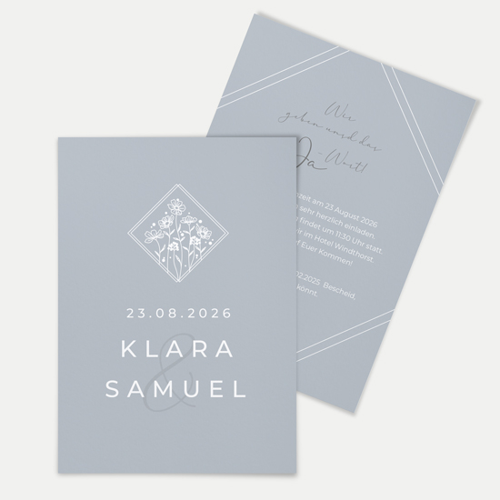 Postkarte DIN A6 im Hochformat - Vintage "La Fleur Bleue"