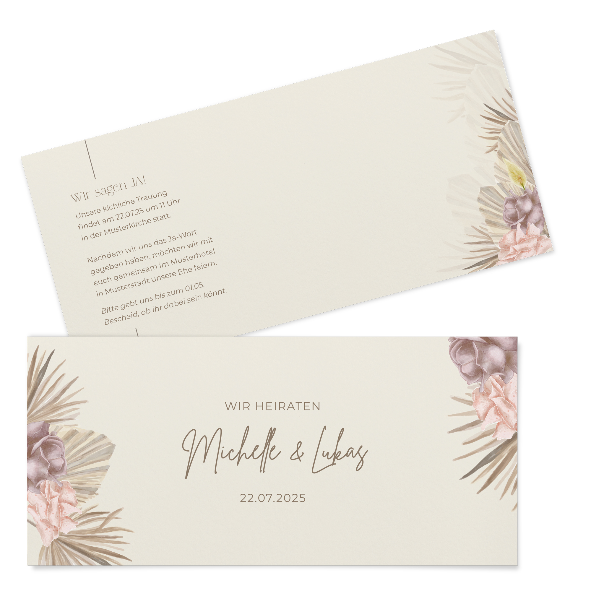 Postkarten DIN lang im Querformat 210 x 98 mm - Boho "Boho Minimal"