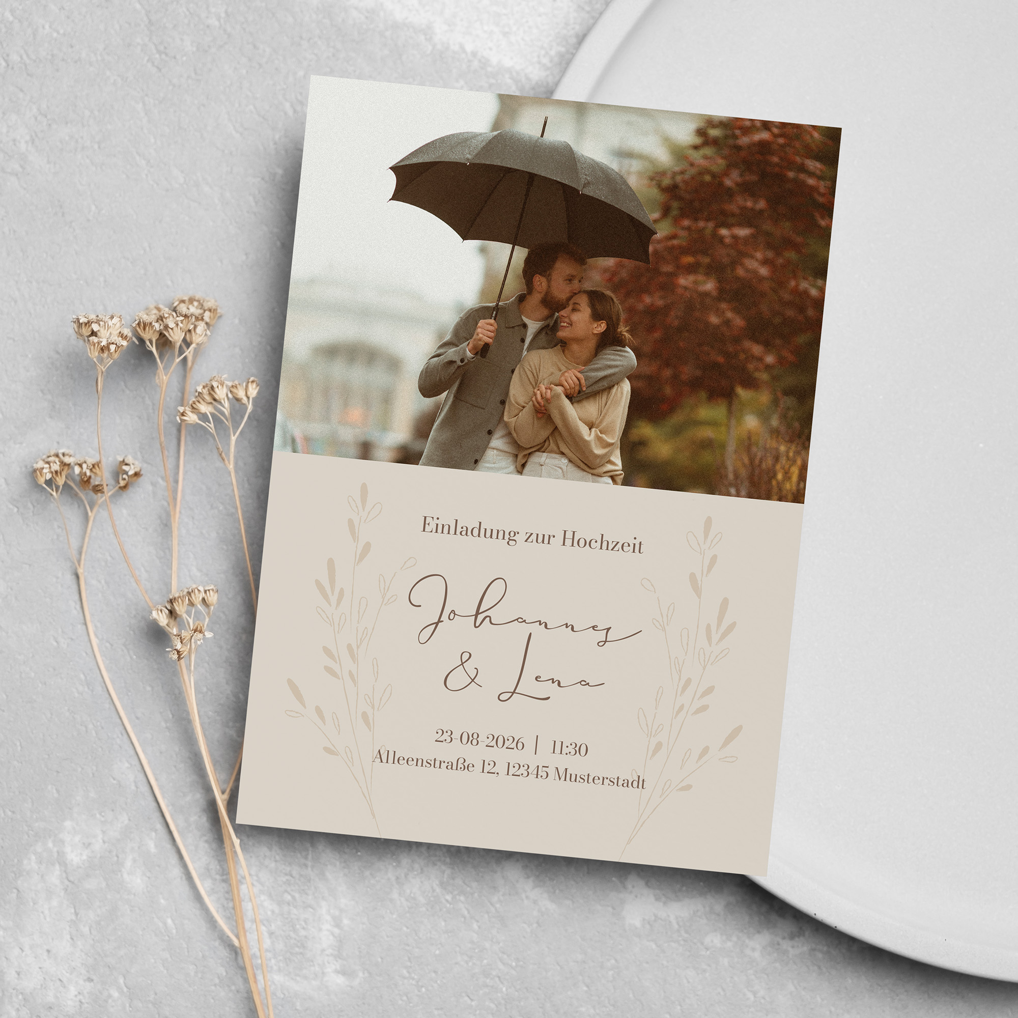 Postkarte DIN A6 im Hochformat - Vintage "Golden Memories"