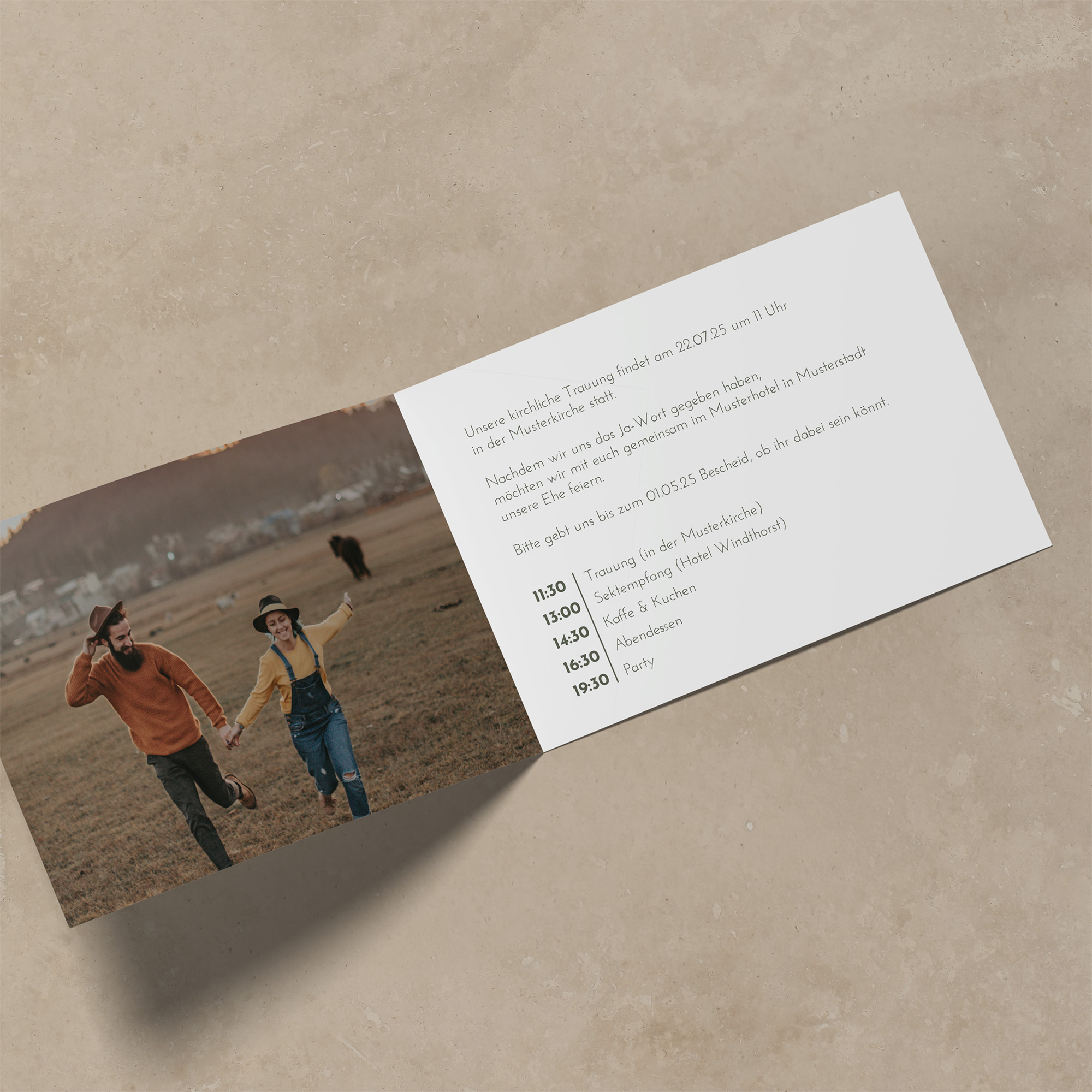 Klappkarte DIN A6 im Querformat - Floral "Warm Botanicals"