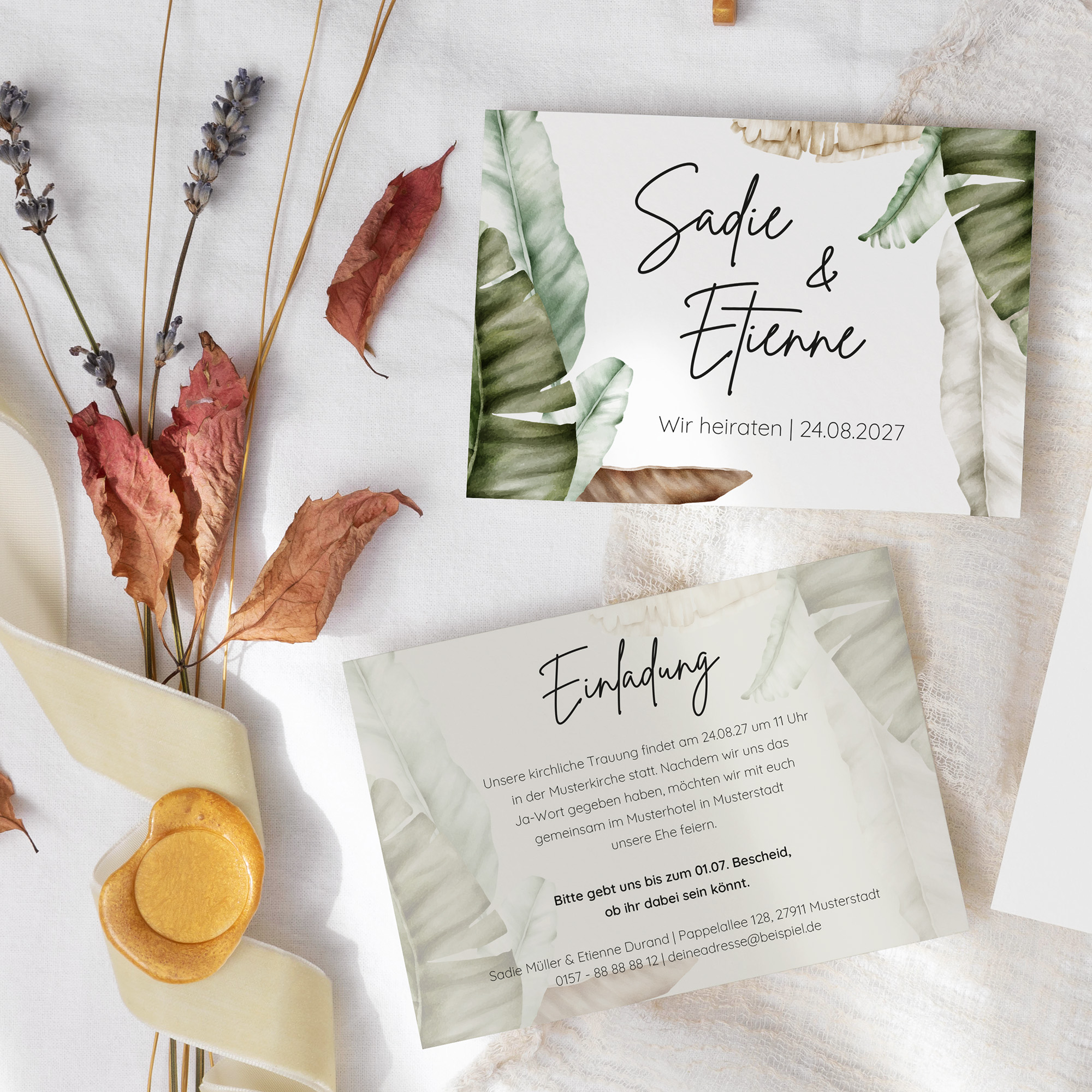 Postkarte DIN A6 im Querformat - Greenery - "Manila 01"