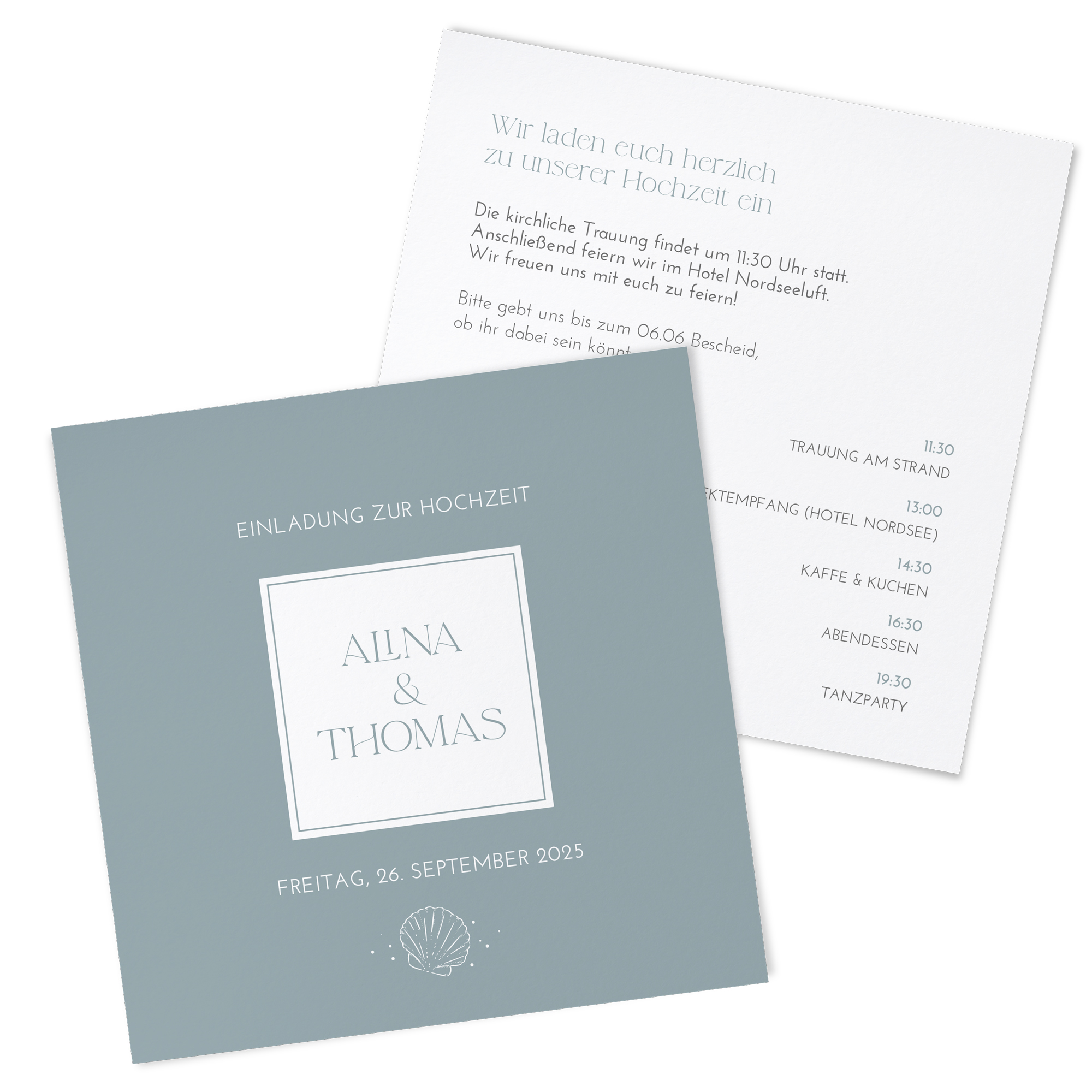 Postkarte Quadrat 148 x 148 mm - Minimalistisch "Nordic Shore"