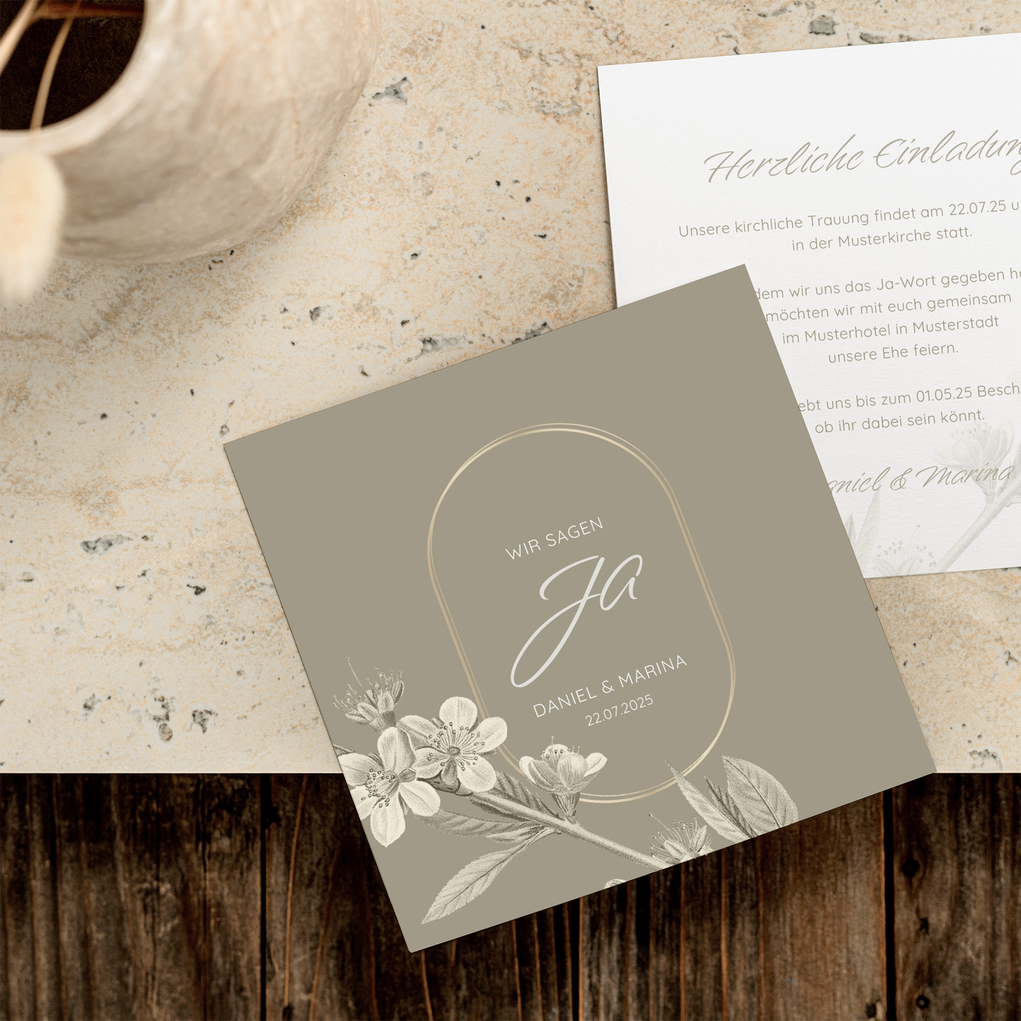 Postkarte Quadrat 148 x 148 mm - Floral "Classic Flora"