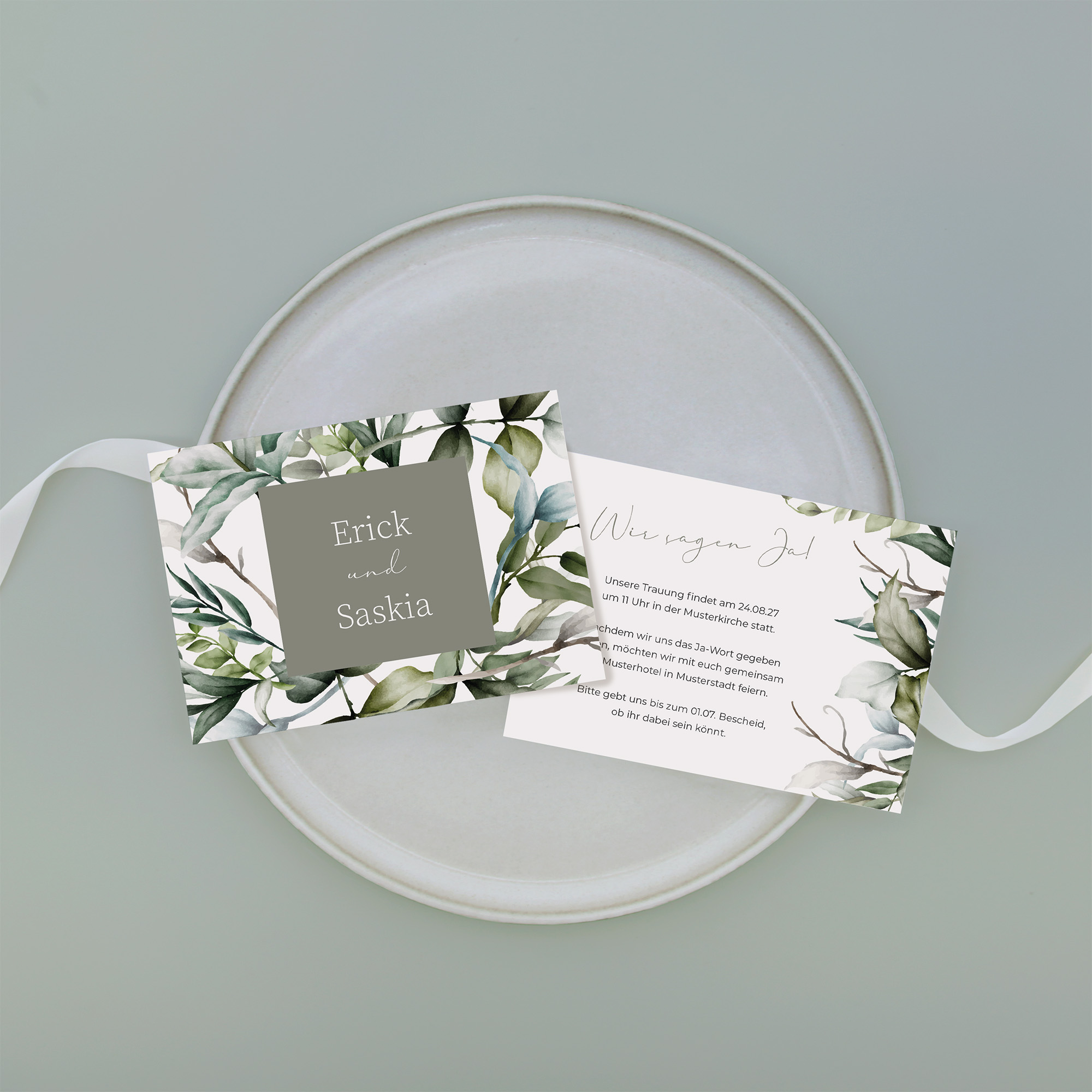 Postkarte DIN A6 im Querformat - Greenery - "Pure Greenery"