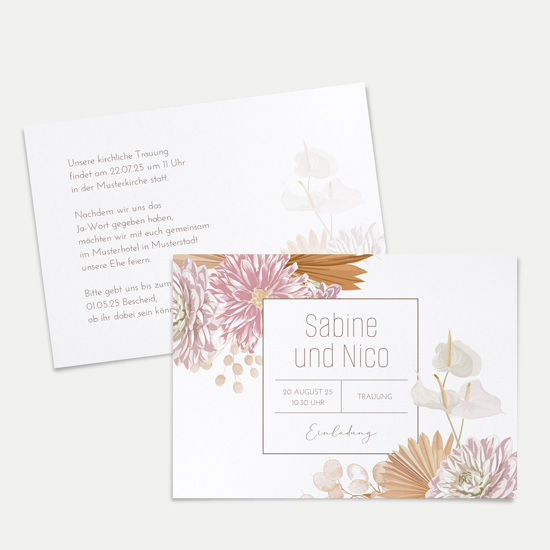 Postkarte DIN A6 im Querformat - Floral "Terracotta Blossom"