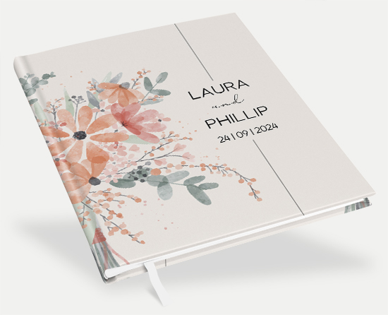 Erinnerungsbuch Hochzeit - Aquarell "terracotta bloom"