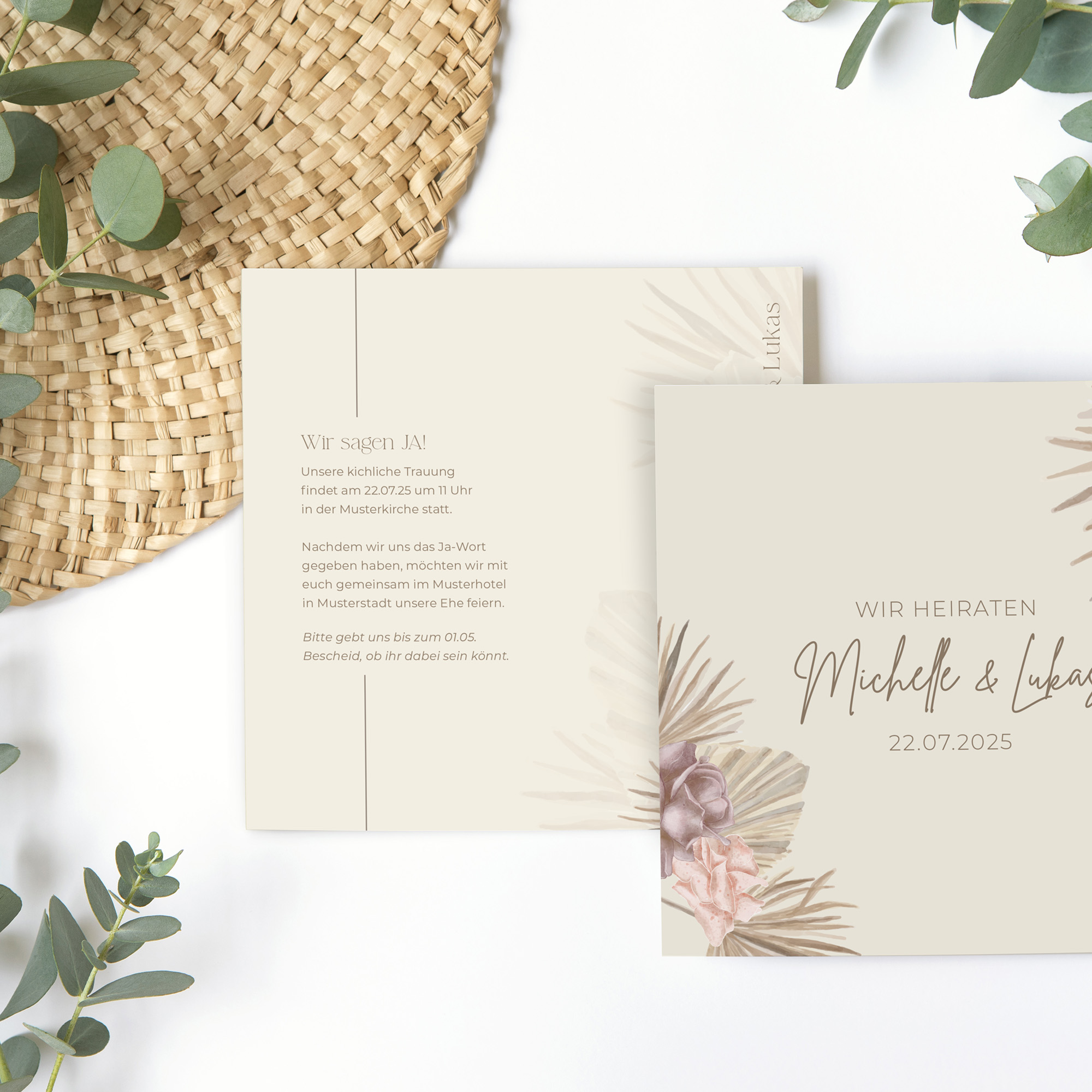 Postkarte Quadrat 148 x 148 mm - Boho "Boho Minimal"