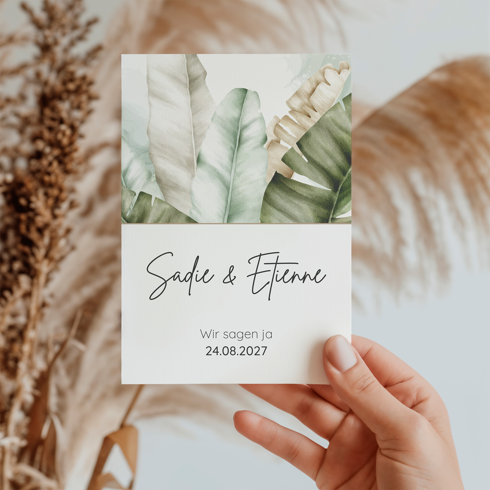 Postkarte DIN A6 im Hochformat - Greenery "Manila 01"