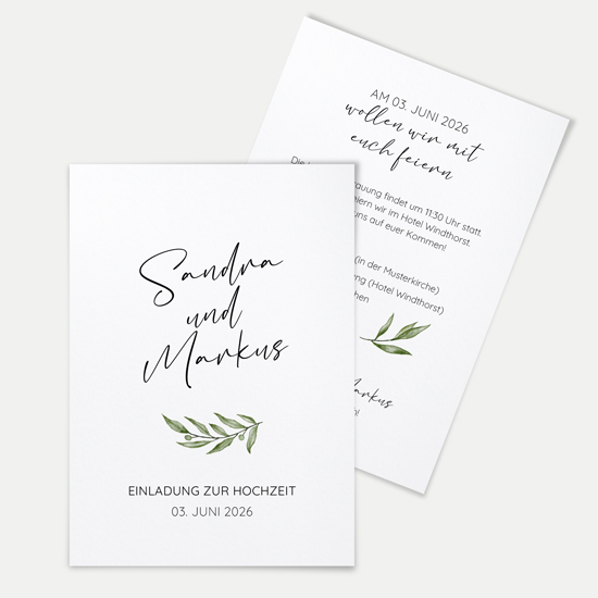 Postkarte DIN A6 im Hochformat - Minimalistisch "Olivetta"