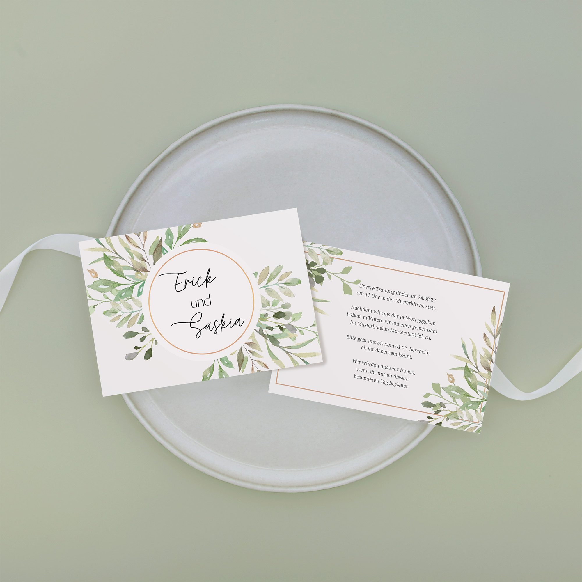 Postkarte DIN A6 im Querformat - Greenery - "Calm Grove"