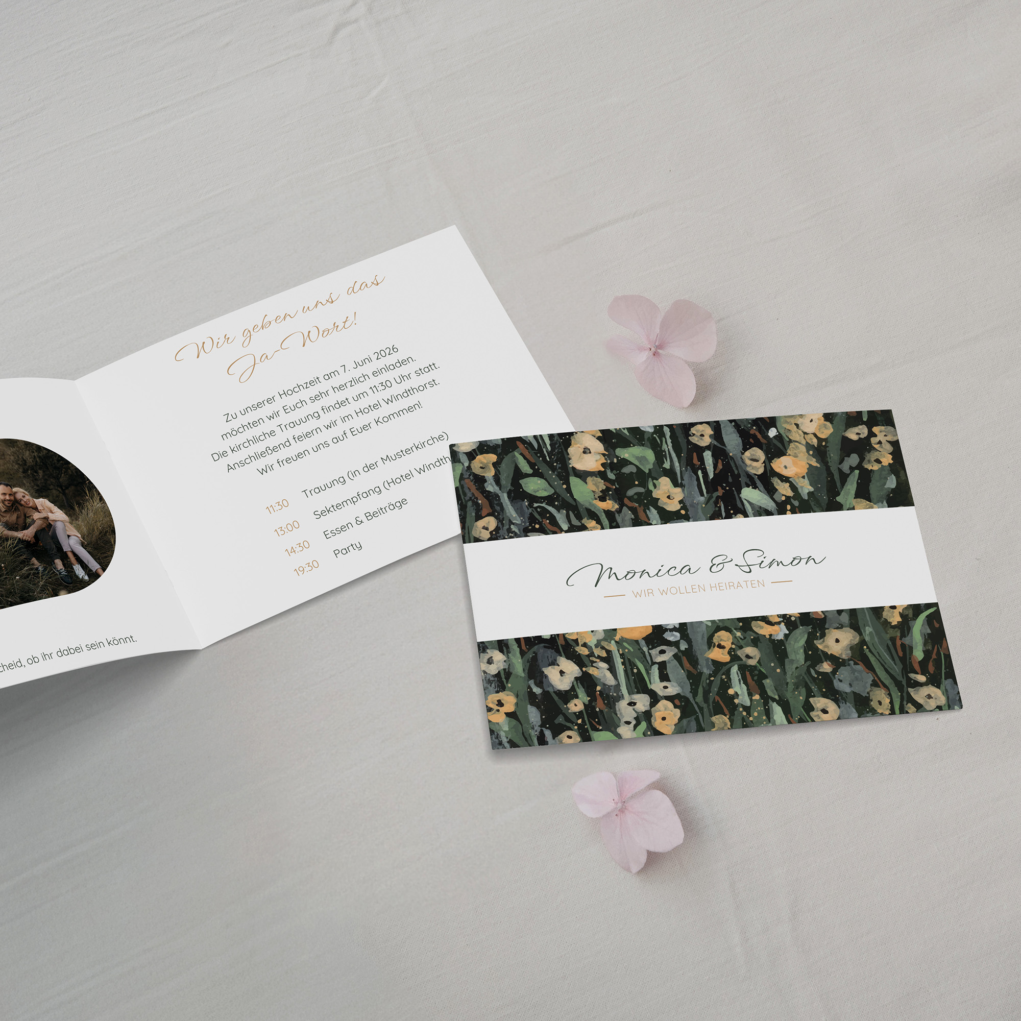 Klappkarte DIN A6 im Querformat - Vintage - "La Campagna"