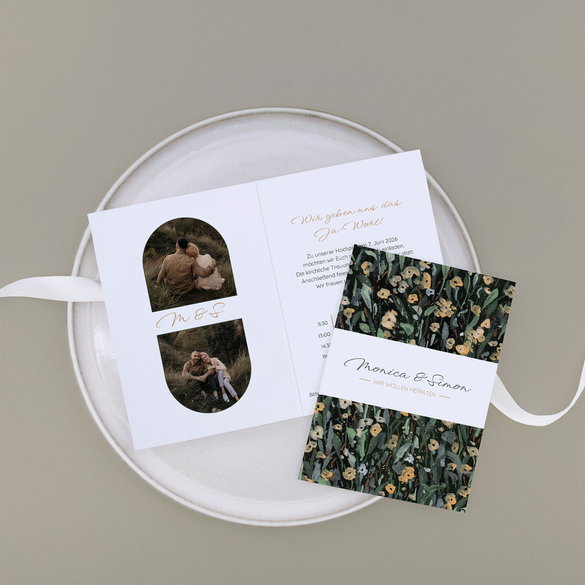 Klappkarte DIN A6 im Hochformat - Vintage - "La Campagna"