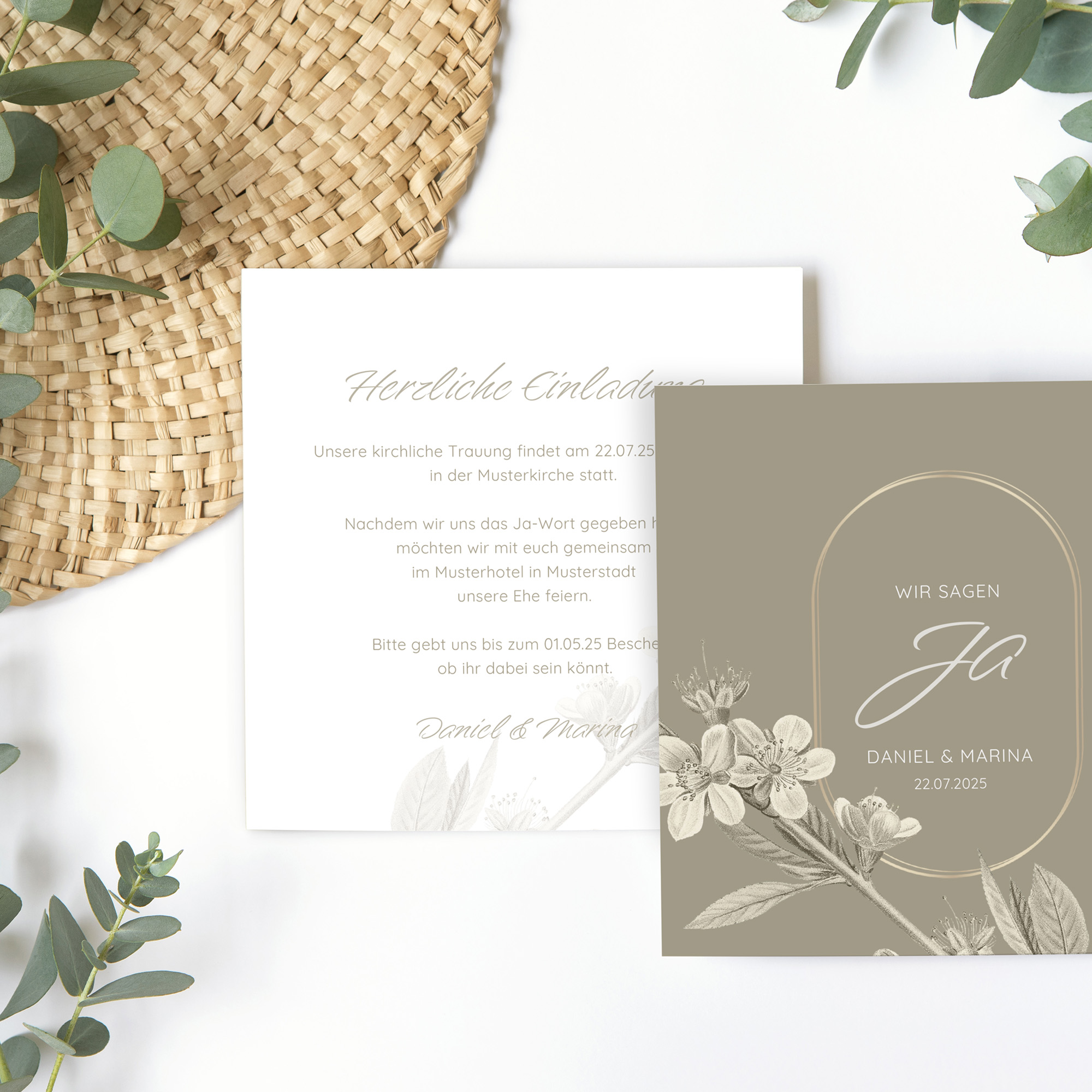 Postkarte Quadrat 148 x 148 mm - Floral "Classic Flora"