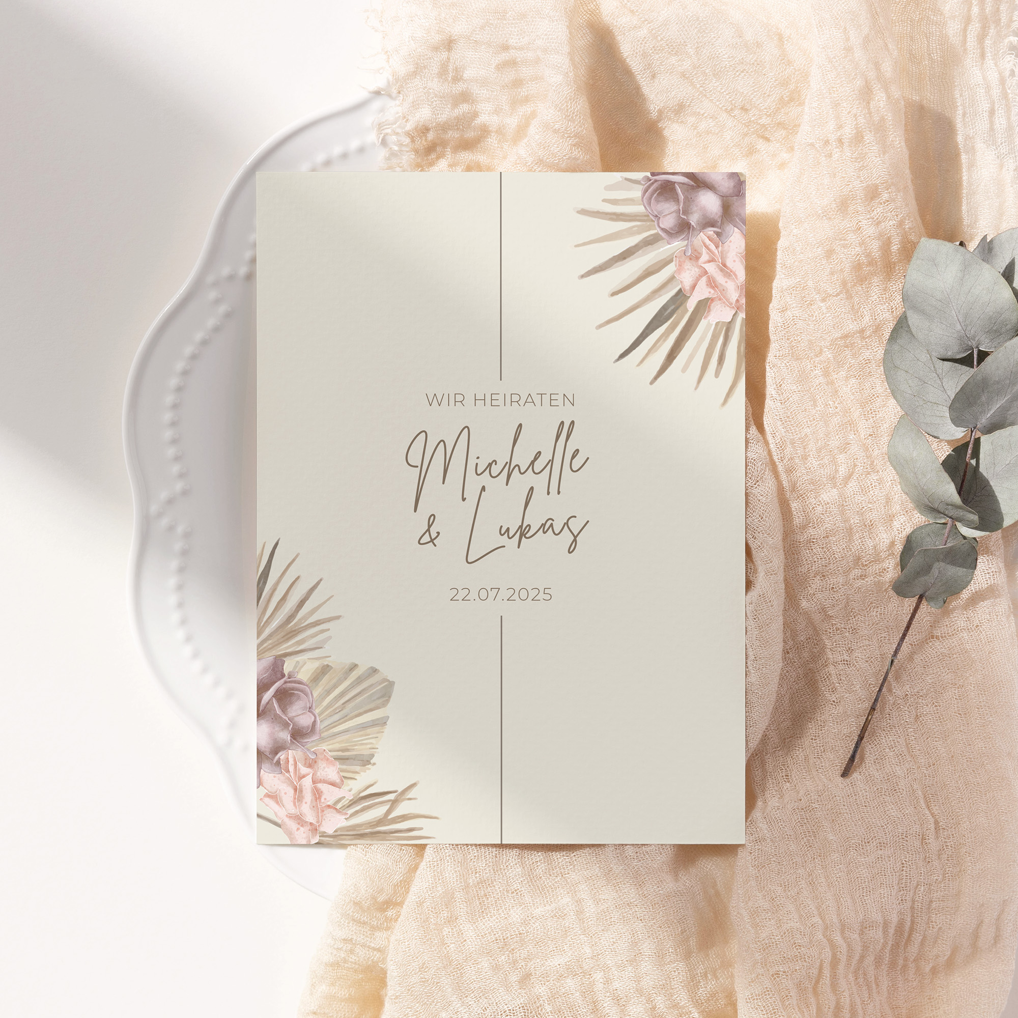 Postkarte DIN A6 im Hochformat - Boho "Minimal"