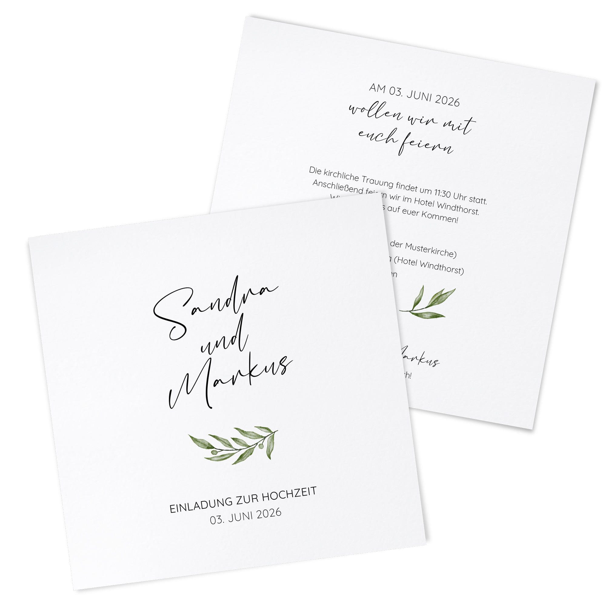 Postkarte Quadrat 148 x 148 mm - Minimalistisch "Olivetta"