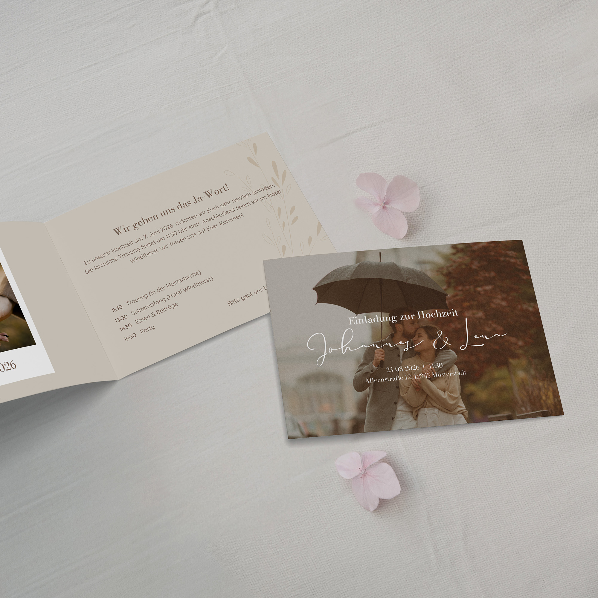 Klappkarte DIN A6 im Querformat - Vintage - "Golden Memories"