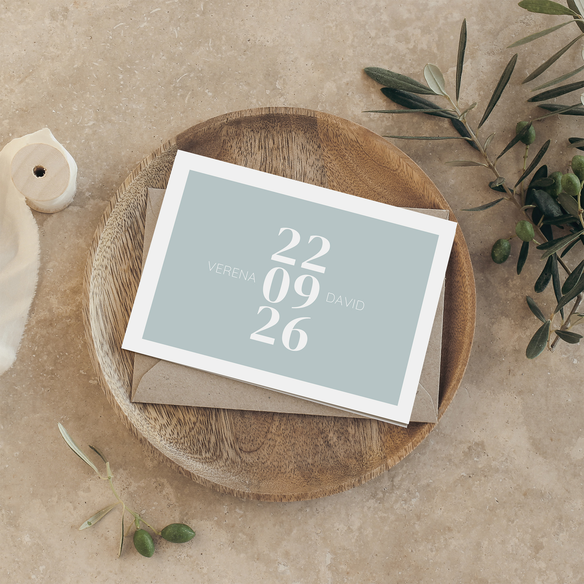 Klappkarte DIN A6 im Querformat - Minimalistisch "Lisbon"