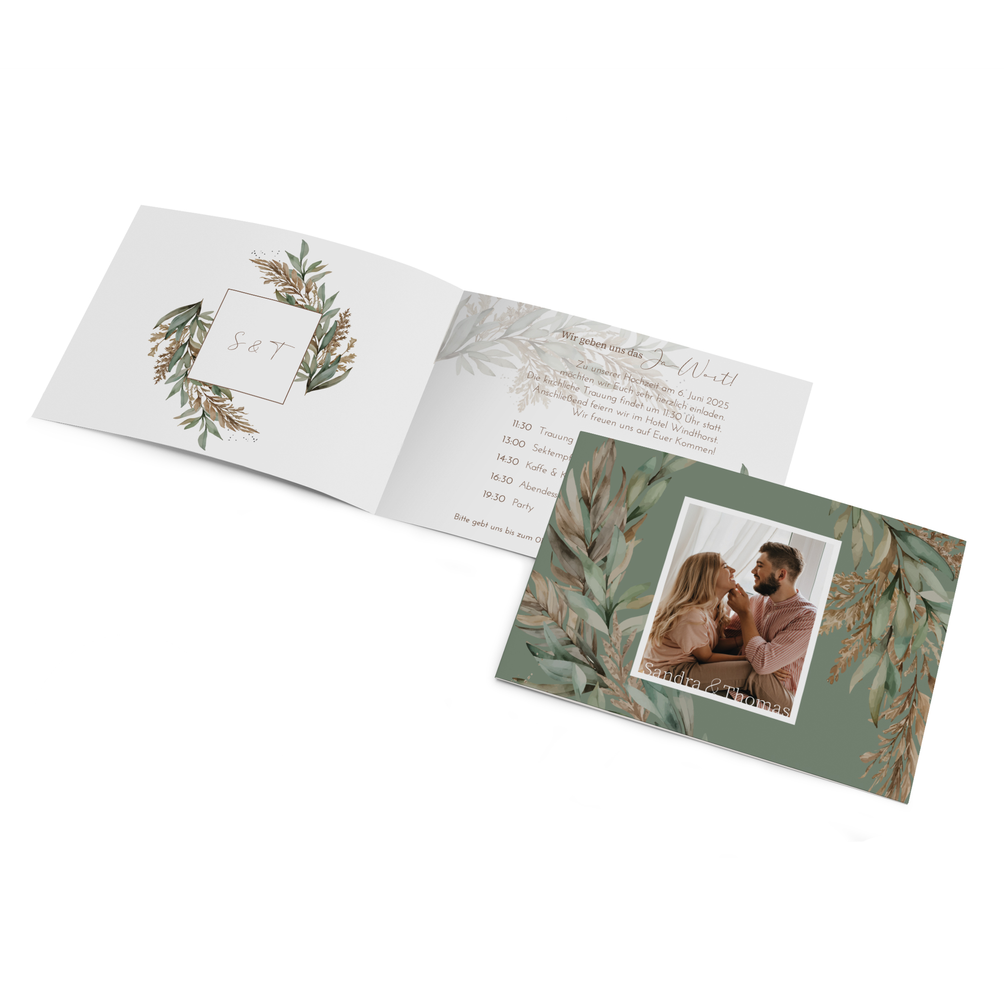 Klappkarte DIN A6 im Querformat - Boho "Rooted Together"