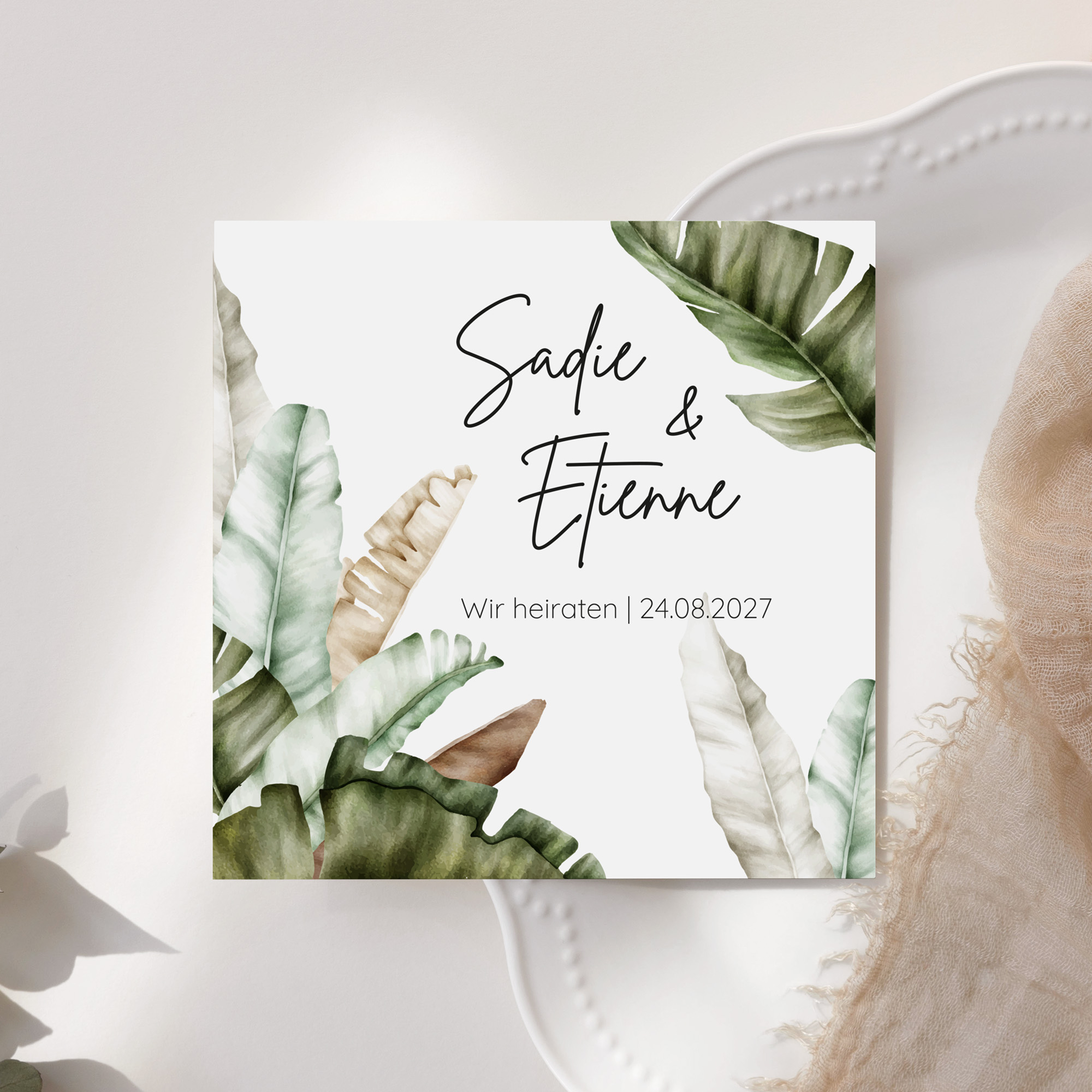 Postkarte Quadrat 148 x 148 mm - Greenery "Manila 01"