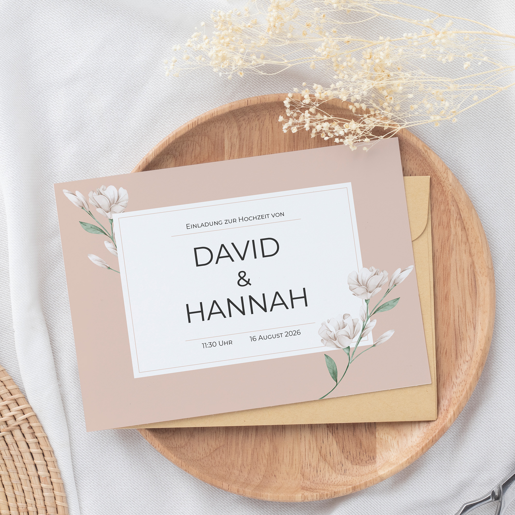 Postkarte DIN A6 im Querformat - Floral "Neutral Florals"