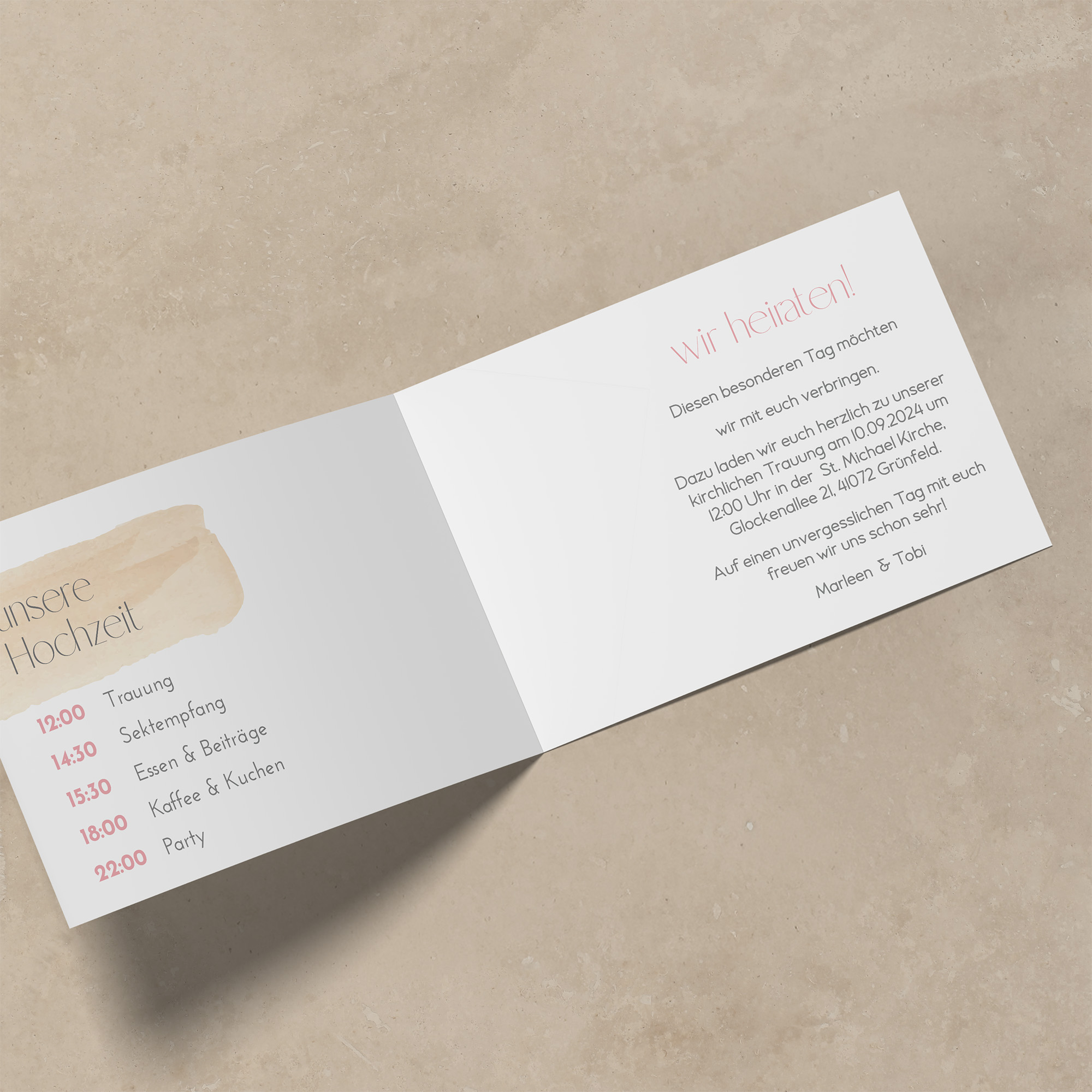 Klappkarte DIN A6 im Querformat - Aquarell "sunset stroke"