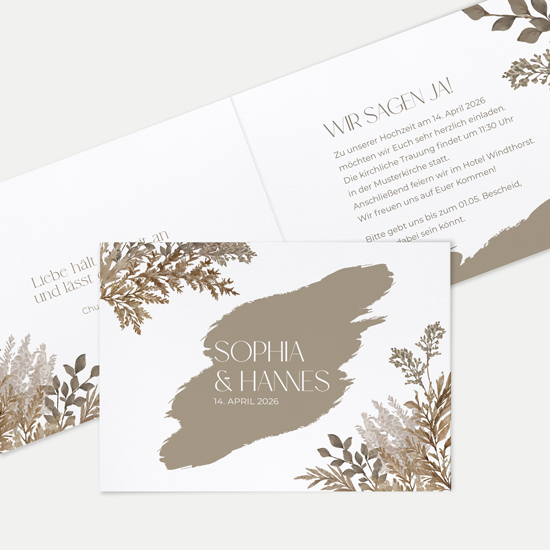 Klappkarte DIN A6 im Querformat - Boho "Earthstroke"