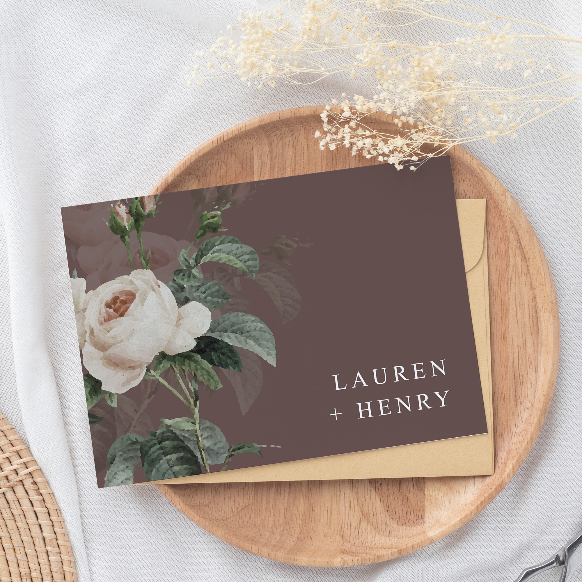 Postkarte DIN A6 im Querformat - Floral "Antique Rose"