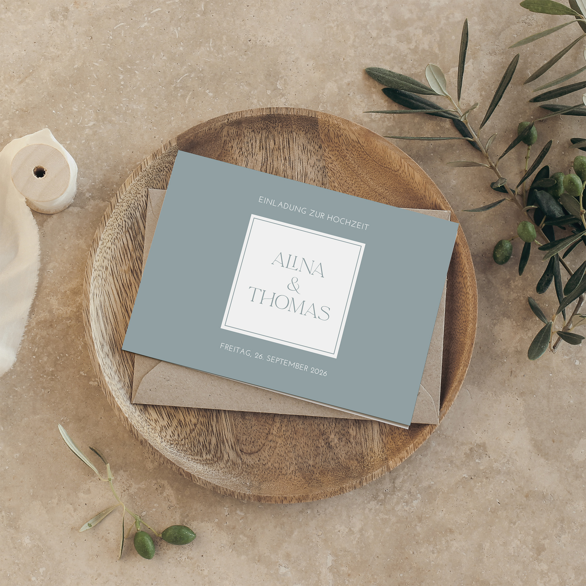 Klappkarte DIN A6 im Querformat - Minimalistisch "Nordic Shore"