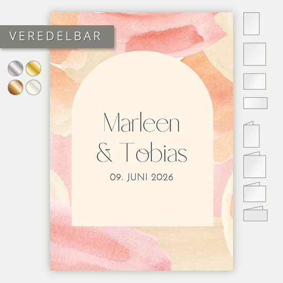 Postkarte DIN A6 im Hochformat - Aquarell "sunset stroke"