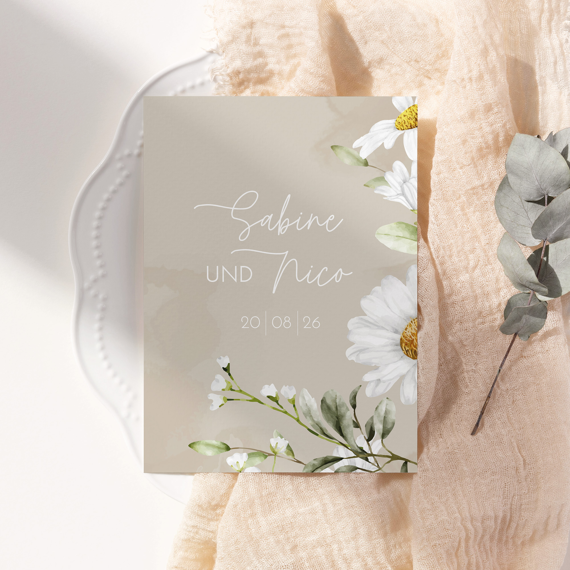 Postkarte DIN A6 im Hochformat - Floral "Daisy Field"