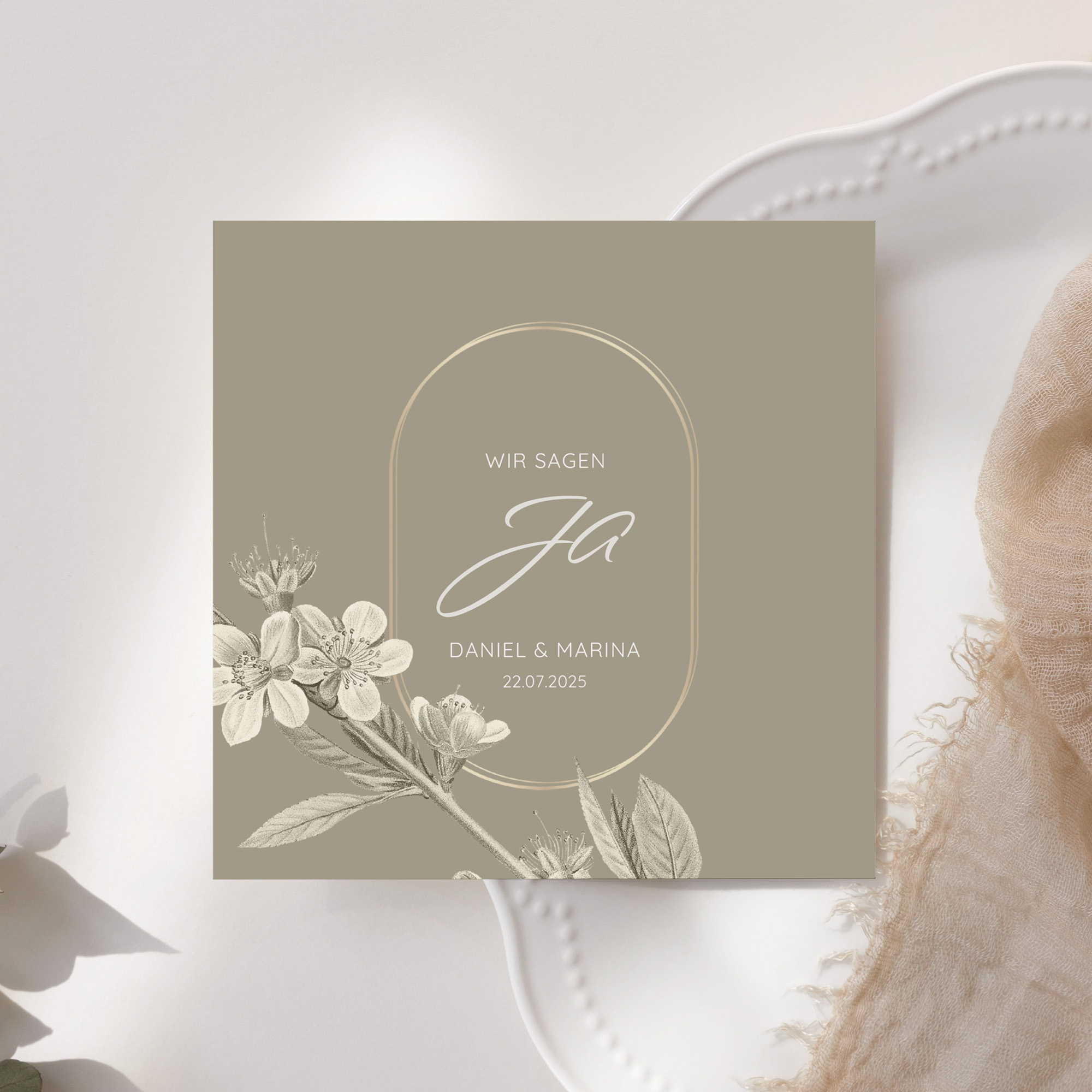 Postkarte Quadrat 148 x 148 mm - Floral "Classic Flora"