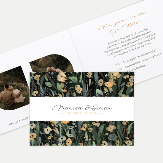 Klappkarte DIN A6 im Querformat - Vintage - "La Campagna"